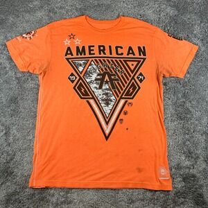 American Fighter Shirt Men 2XL Orange Premium Athletic MMA Buckle Exclusive 1974